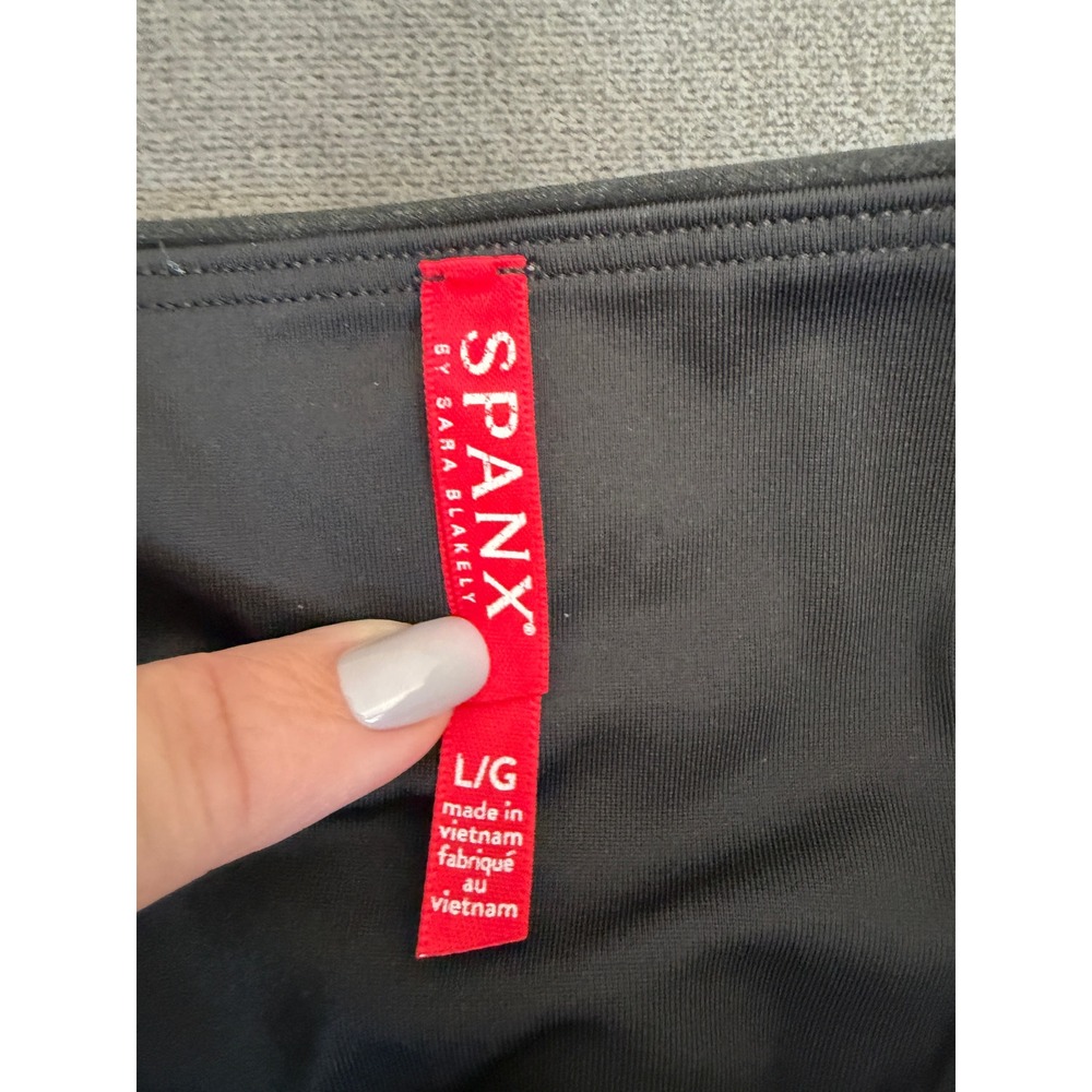 Spanx Faux Leather Moto Leggings Black High Waisted Womens L Capsule Wardrobe - Picture 4 of 9